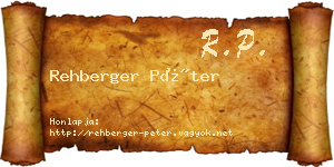 Rehberger Péter névjegykártya